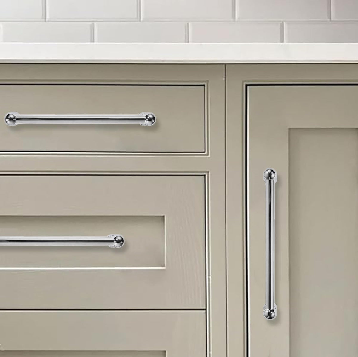 10 Pack 6-1/4 Inch Hole Center Polished Chrome Cabinet Pulls Heavy Duty Solid Cabinet Handles cabinets Dressers