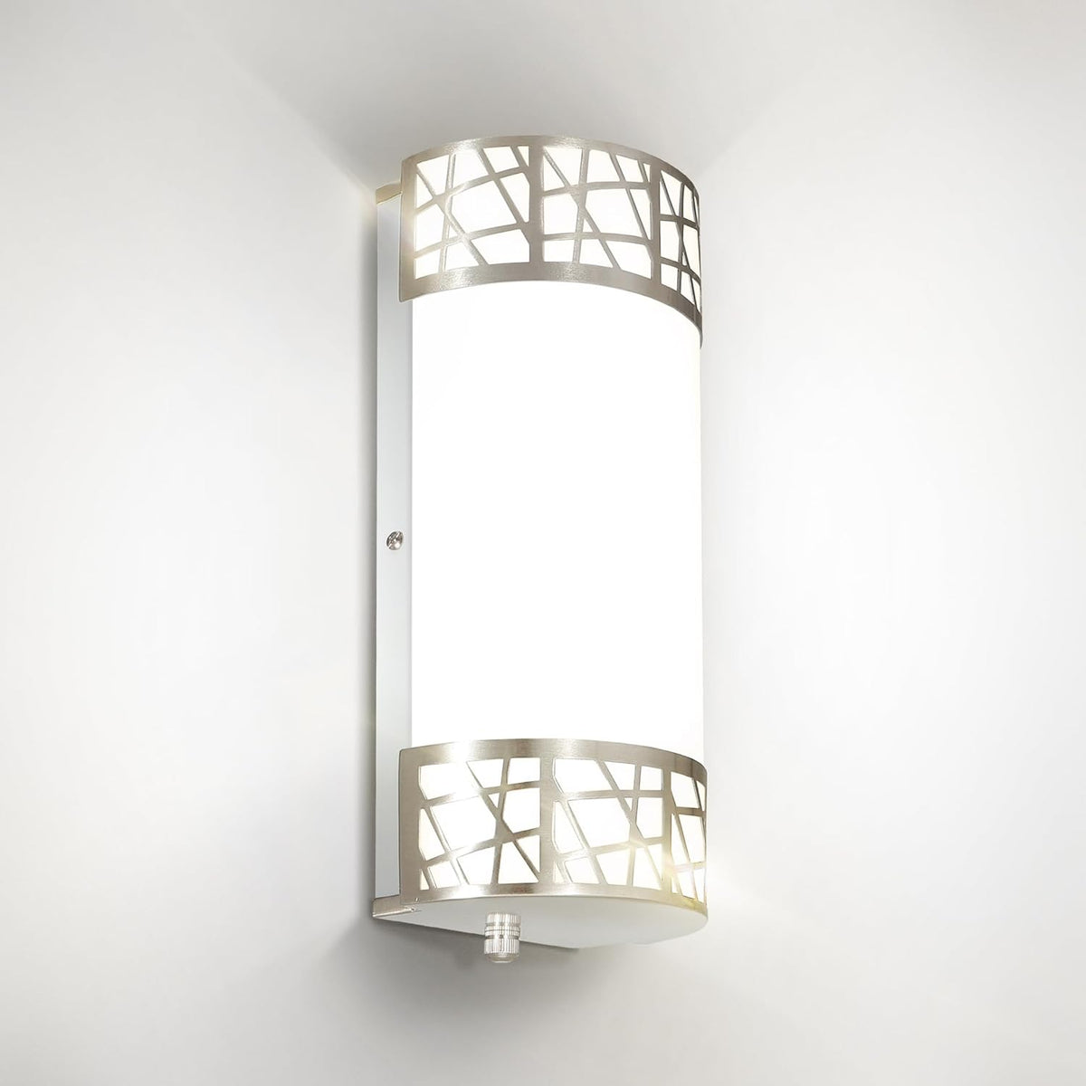 12 Inch LED Indoor Wall Sconce - Brushed Nickel Modern Dimmable 15W 2700K-5000K Adjustable Wall Mounted Light