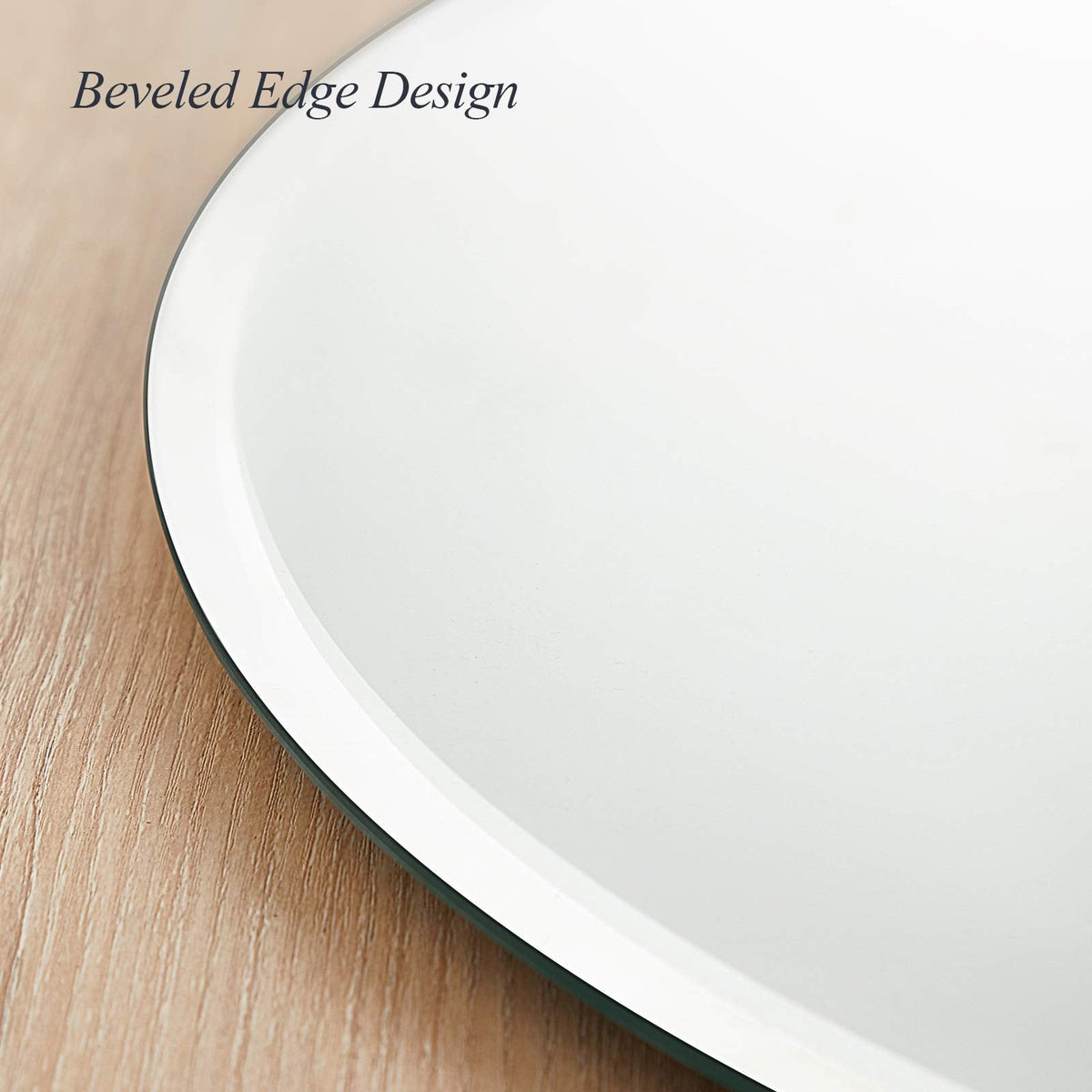 Round Frameless Wall Mirror, 36 Inch, HD Float Glass, Beveled Edge