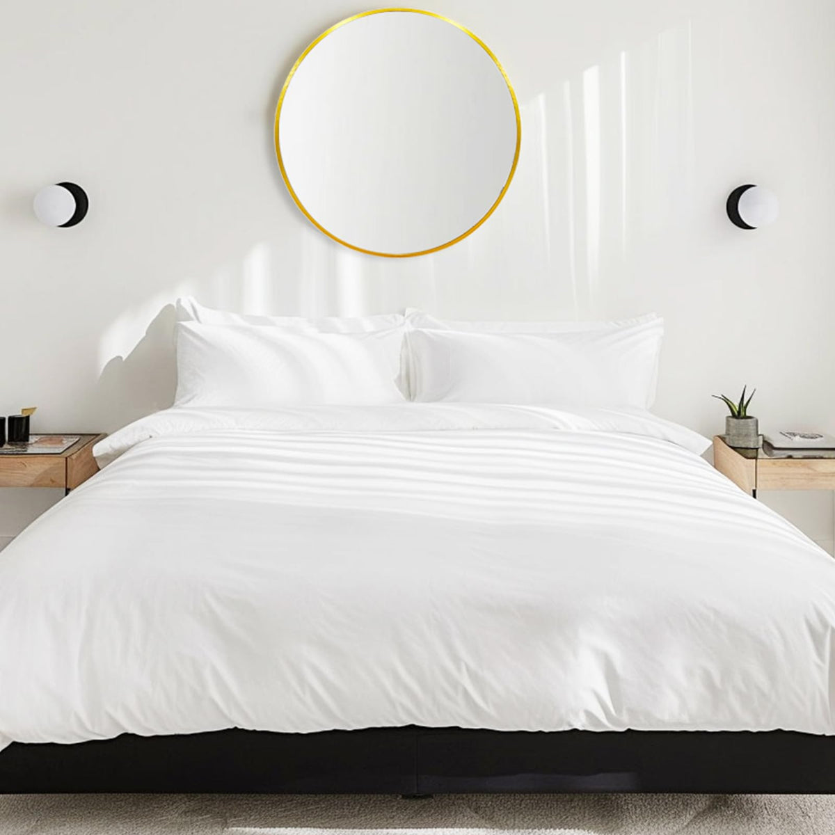 Round Mirror 30 inch Gold, Circle Mirror, Brushed Gold Metal Frame