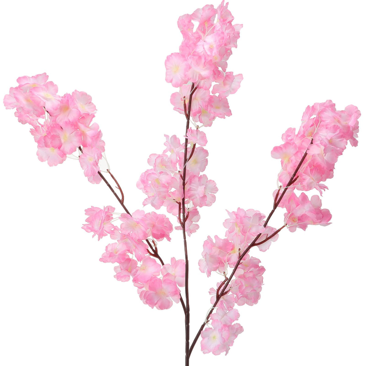 6 Pcs Artificial Cherry Blossom Branches Silk, Deep Pink, Classic
