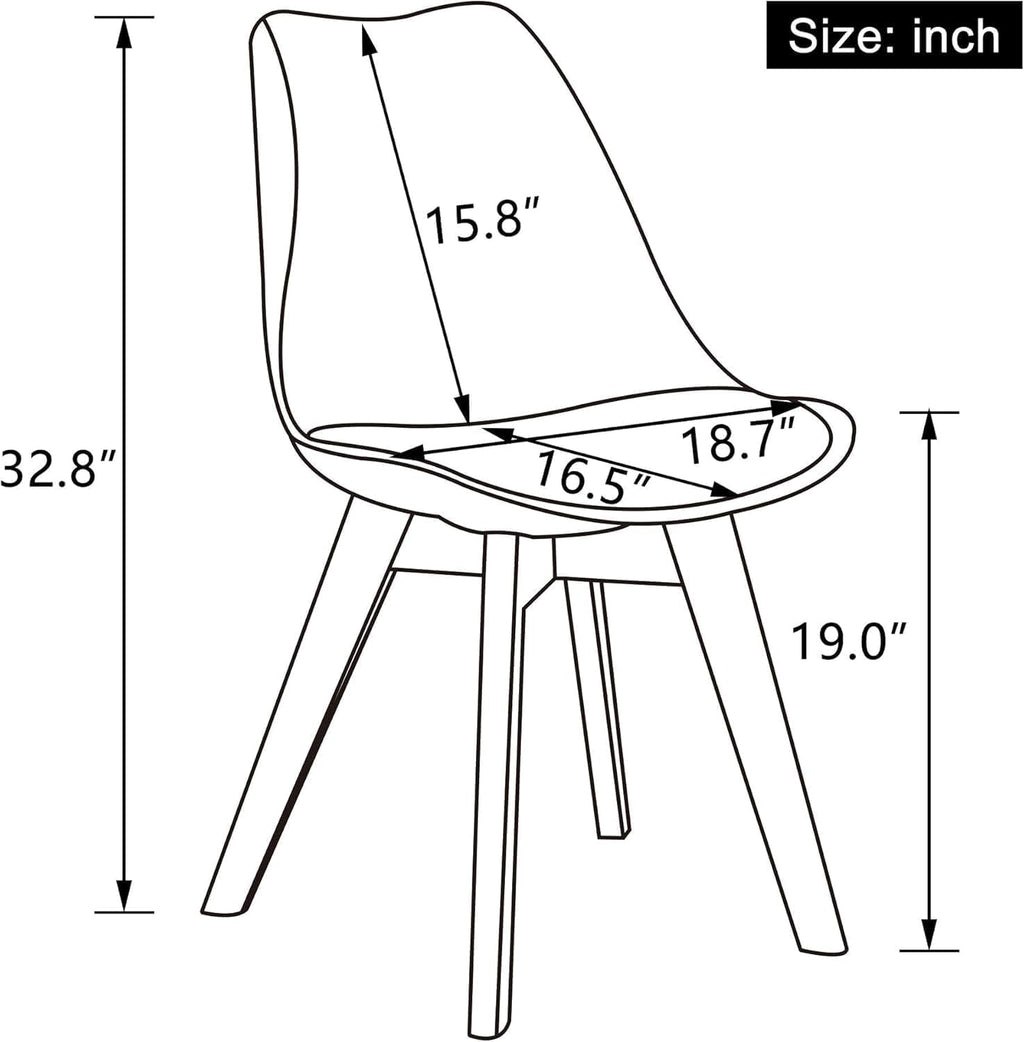 Inspired Eames Style Mid Century Modern Shell Dining Chairs (Orange, Set of 4)