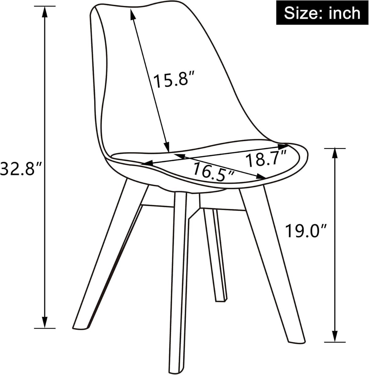 Inspired Eames Style Mid Century Modern Shell Dining Chairs (Orange, Set of 4)