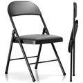 2 Pack Folding Chairs with Cushion Padded - Metal Chairs w/Comfortable Seats and Durable Steel Frame Foldable Chair