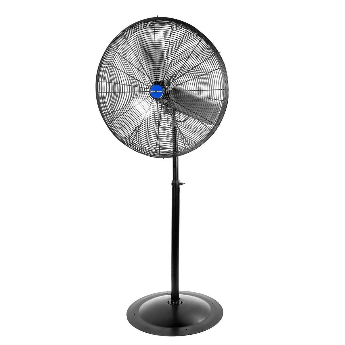 24 Inch High Velocity Non-Oscillating Pedestal Fan, 10000 CFM Airflow Heavy Duty Industrial Standing Fan, 2 Speeds