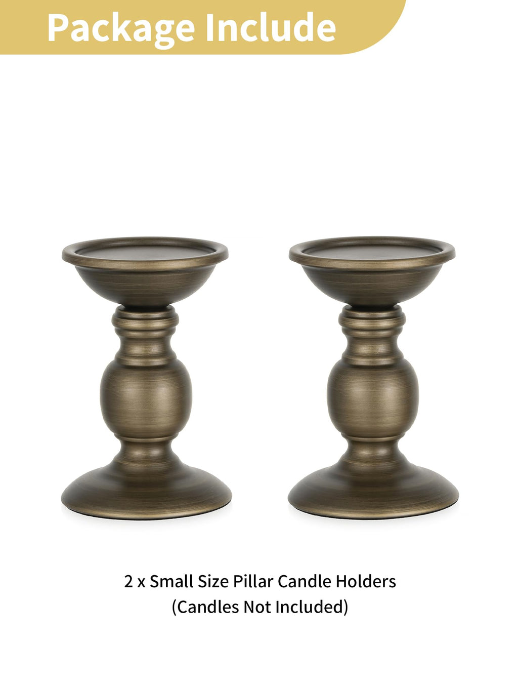Bronze Candle Holder for Pillars: Candle Stand for 3 inches Candles