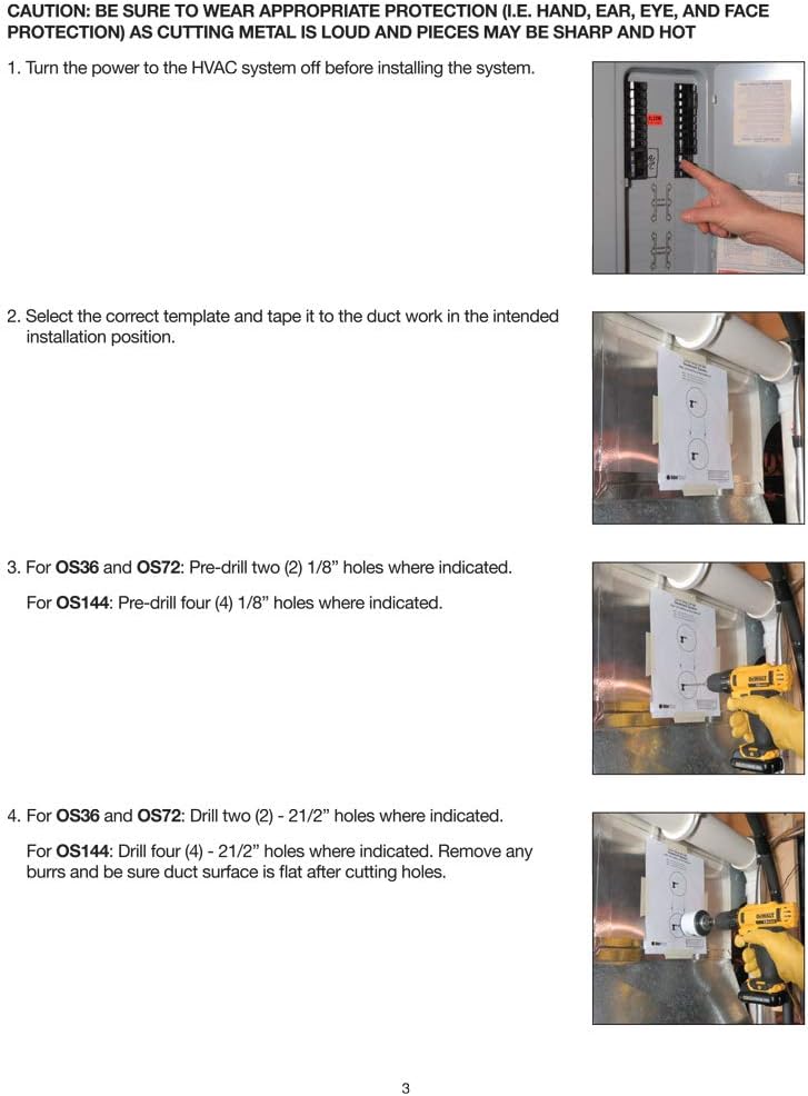 UV Air Purifier 72W System with Energy Saving Airflow Sensor and 16-in Bulbs