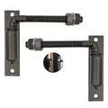 2 Pack J-Bolt Gate Hinge with Plate, Heavy Duty Welded Hinge for Doors Gates, Driveway Gates for Welding on Larger