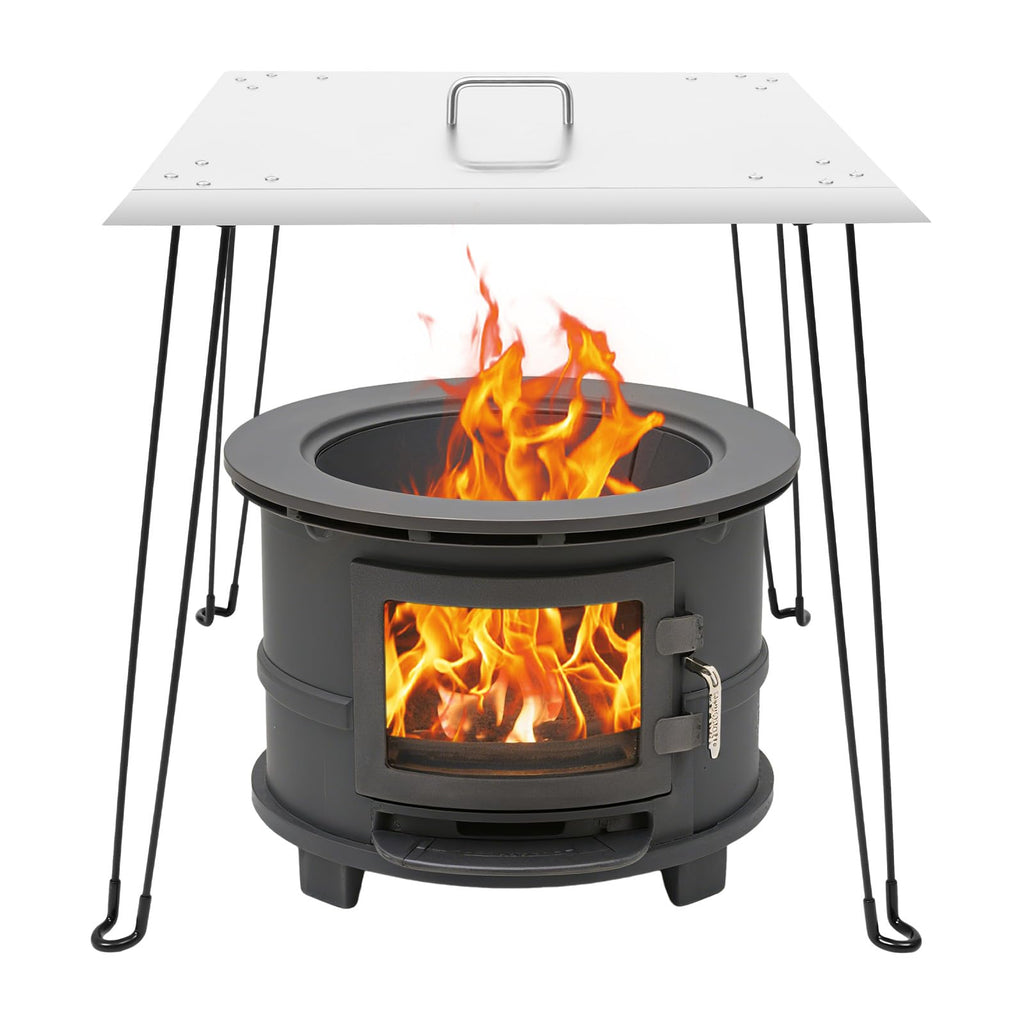 Pit Heat Deflector, 24 x 24 x 24 Inch Square Fire Pit Burner Cover to Push Heat Down and Out Stainless Steel Fires
