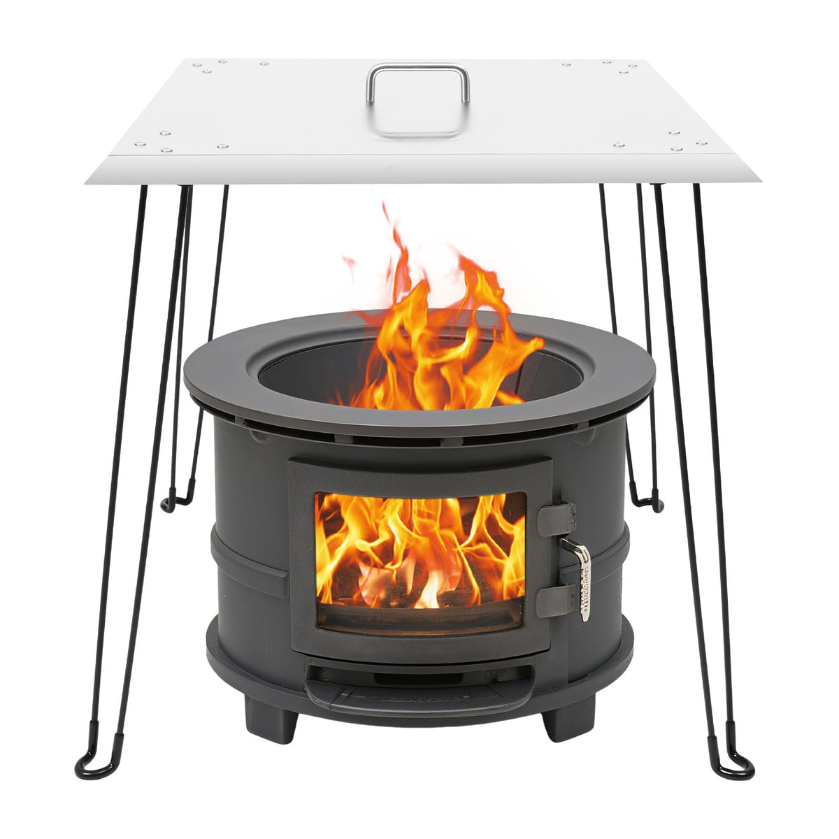 Pit Heat Deflector, 24 x 24 x 24 Inch Square Fire Pit Burner Cover to Push Heat Down and Out Stainless Steel Fires