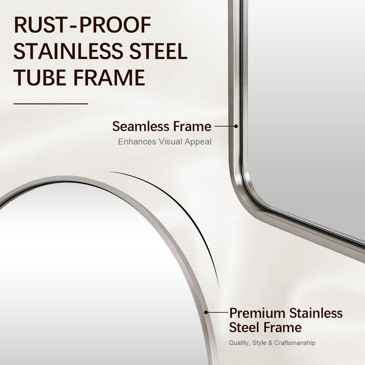 Brushed Nickel Arched Mirror, 30x30'' Arch Wall Mirror, Arch Bathroom Mirror Rustproof Metal Frame 1'' Deep Set Wall