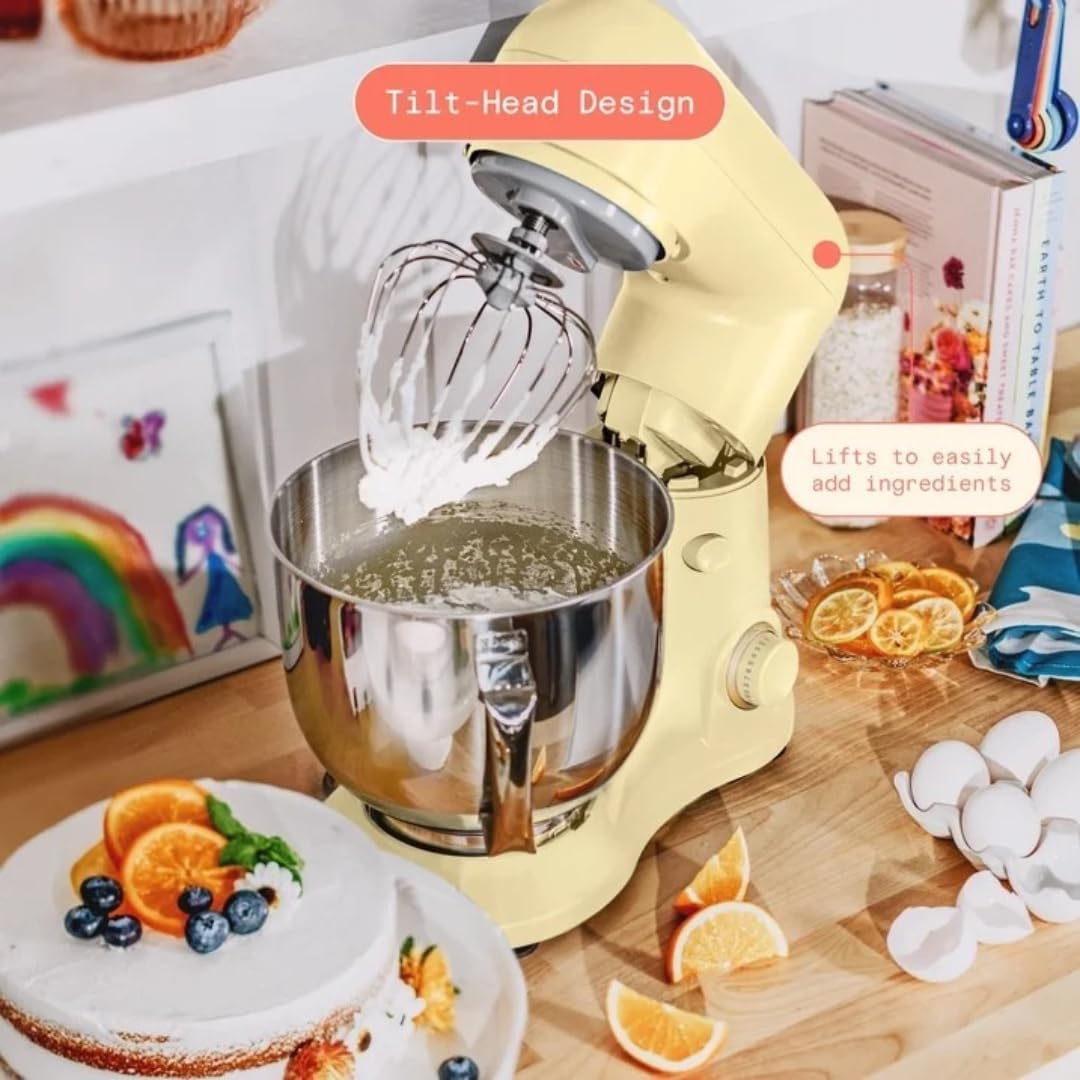 Wonderful Kitchen Stand Mixer 5.3 Qt Bowl, 12 Speeds Tilt-Head, Dough Hook Flat Beater Whisk for Baking Tasks Metal