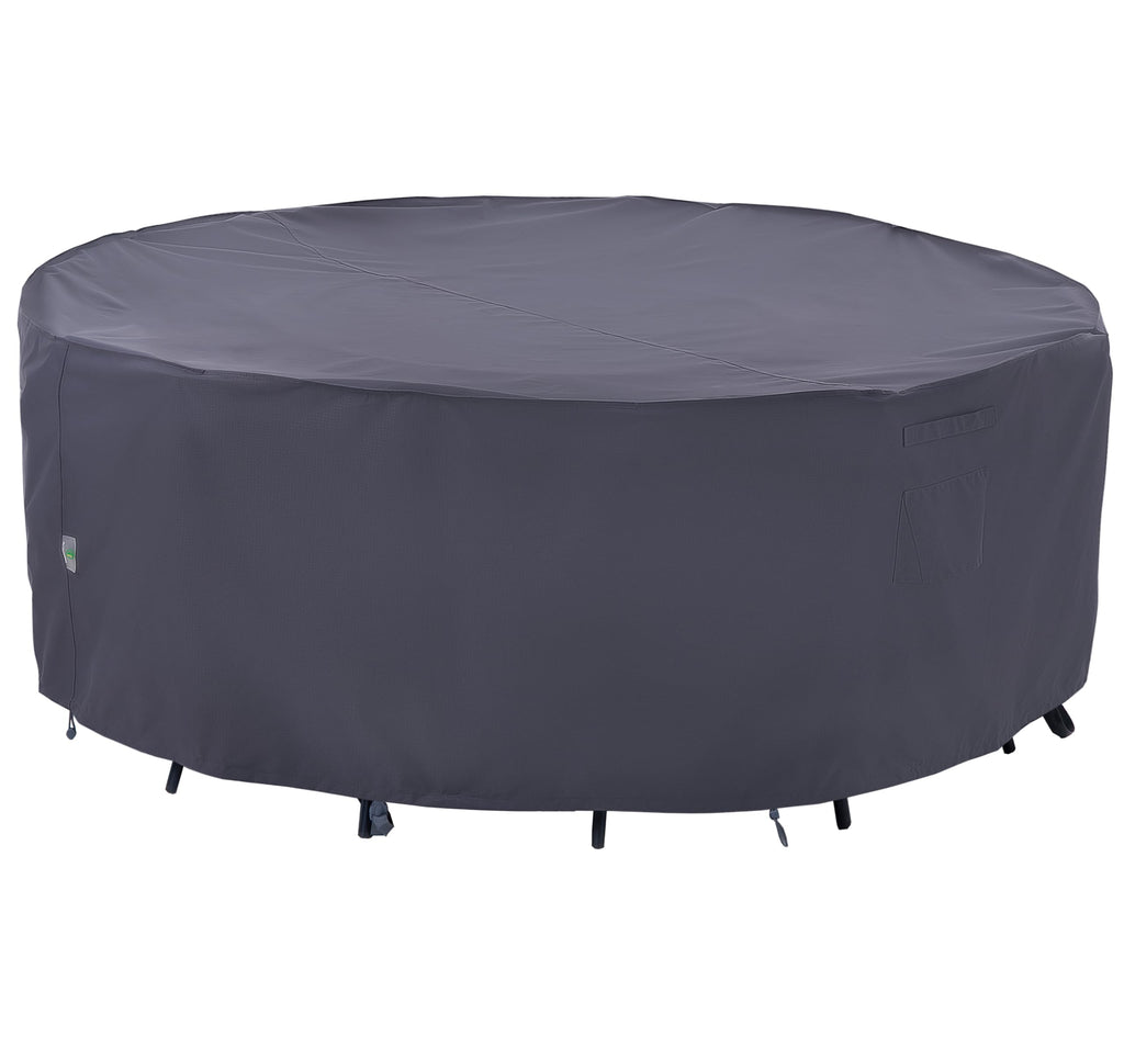 Round Patio Furniture Cover, Grey, 96" Dia x 27.5" H