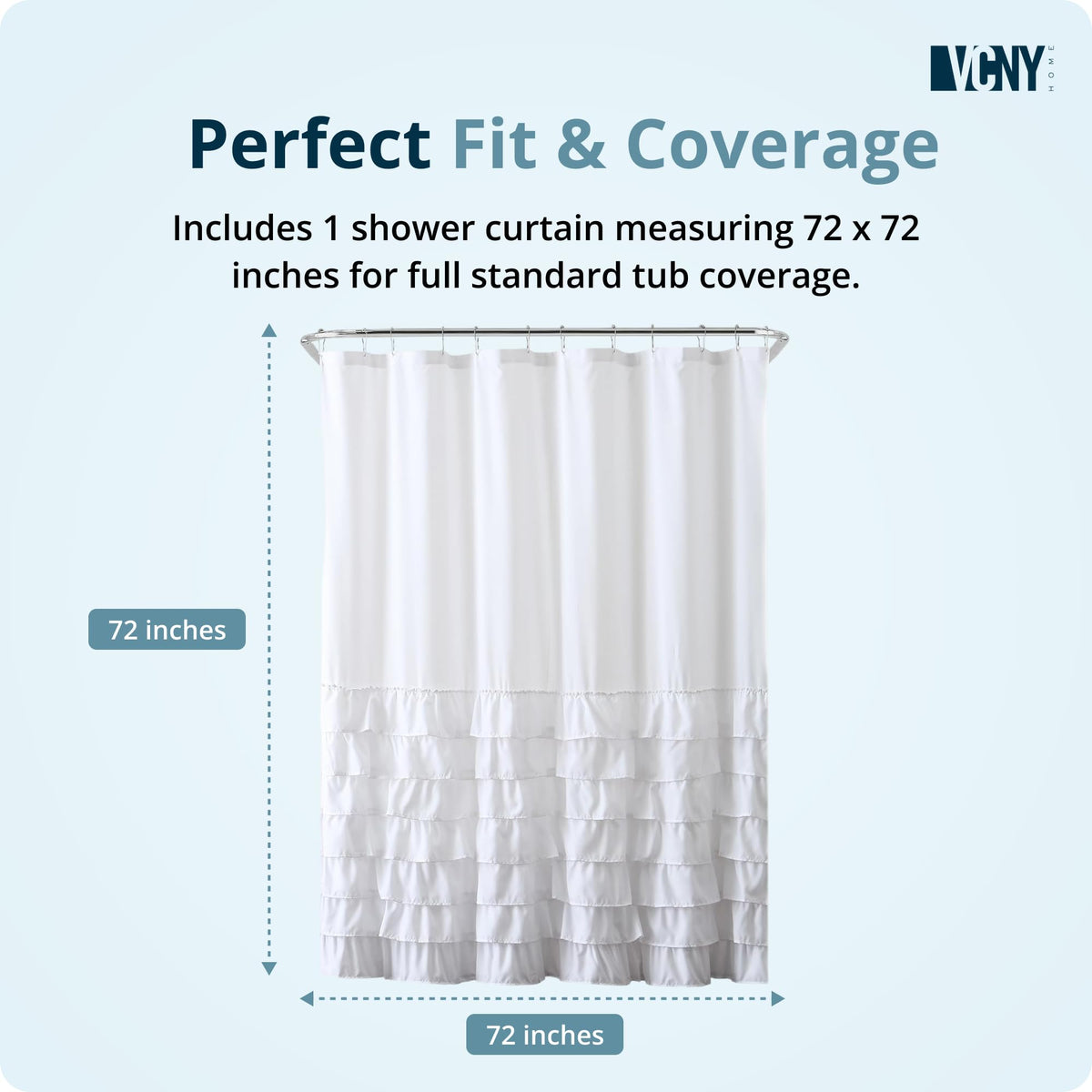 Melanie Ruffled Tier, White, 72 x 72 in