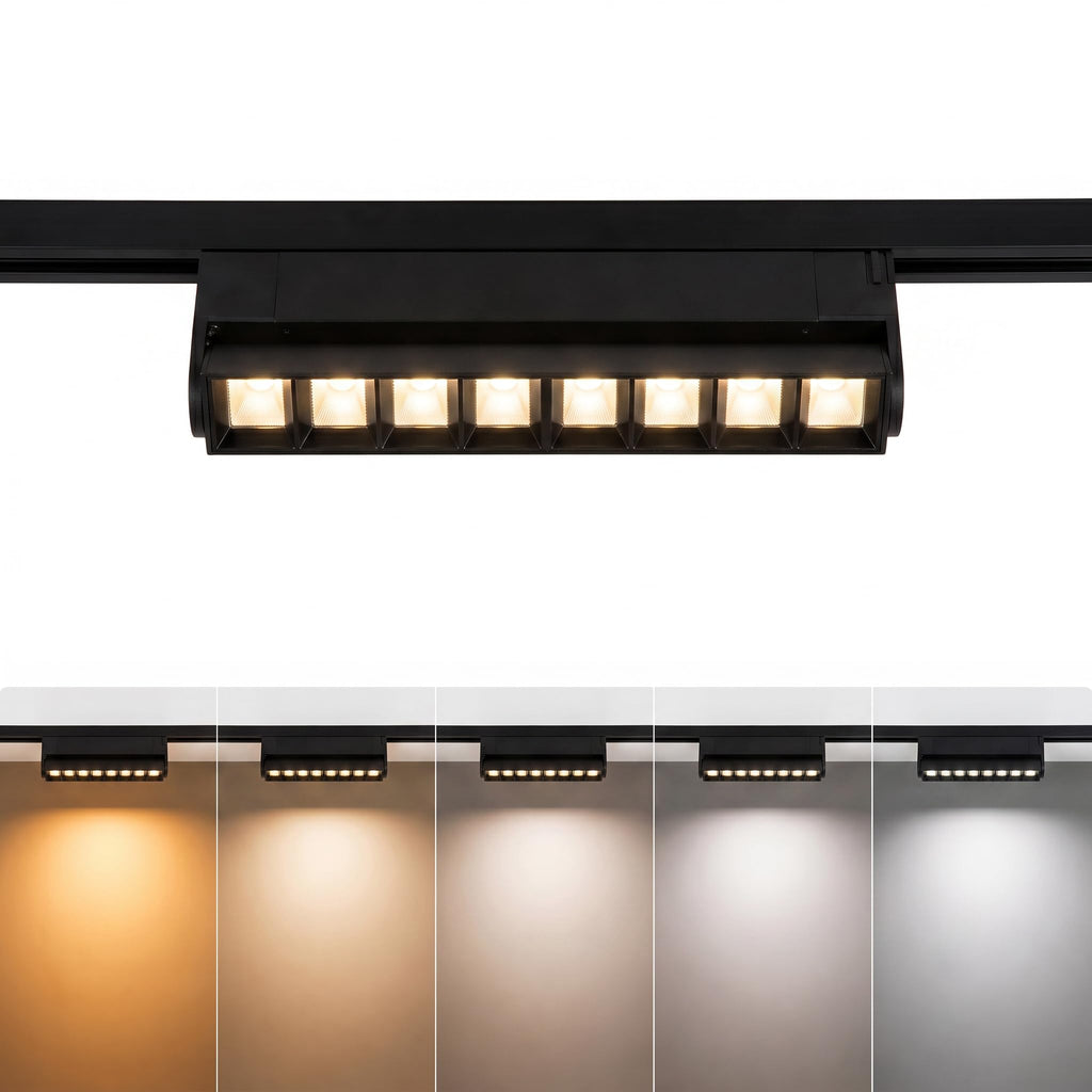 5 Color Linear H Track Lighting Heads Dimmable, Black 20W 1 Pack