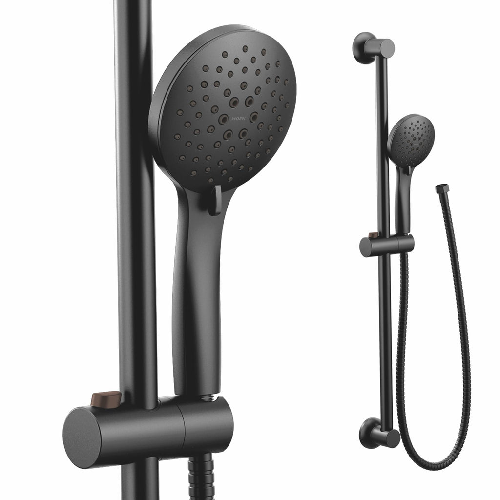 Eco Performance 5 Funtion Handheld Showerhead, 30 Inch Slide Bar and 69 Inch Hose, 3558EPBL