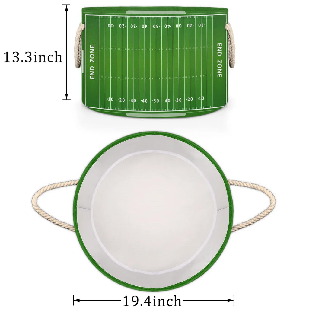 Large Round Storage Basket Sports Football Field Collapsible Circle Storage Bin Laundry Hamper With Handle for Kids