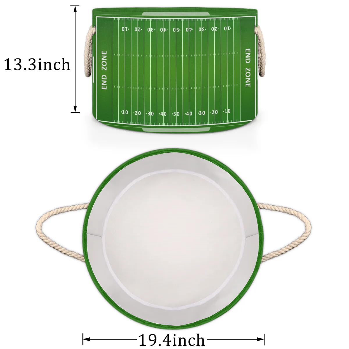 Large Round Storage Basket Sports Football Field Collapsible Circle Storage Bin Laundry Hamper With Handle for Kids