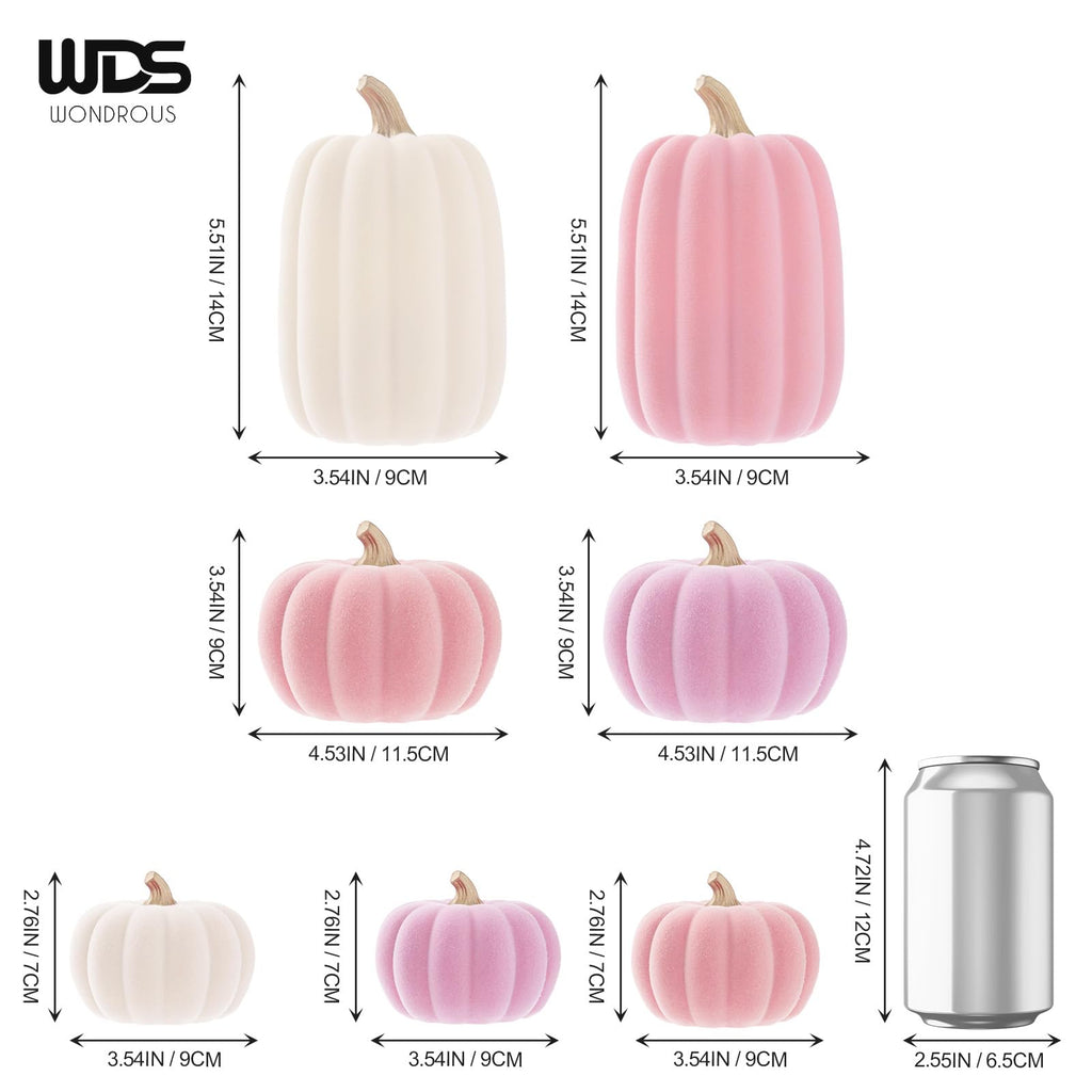 Pumpkins Fall Decoration Thanksgiving Set for Decorating, 7PCS