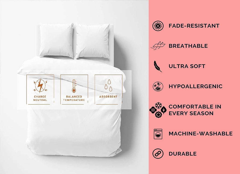 600-TC Hotel Long Staple Premium Microfiber Super 108x98 Size 3-Pieces Duvet Cover Set Hidden Zipper Closer &