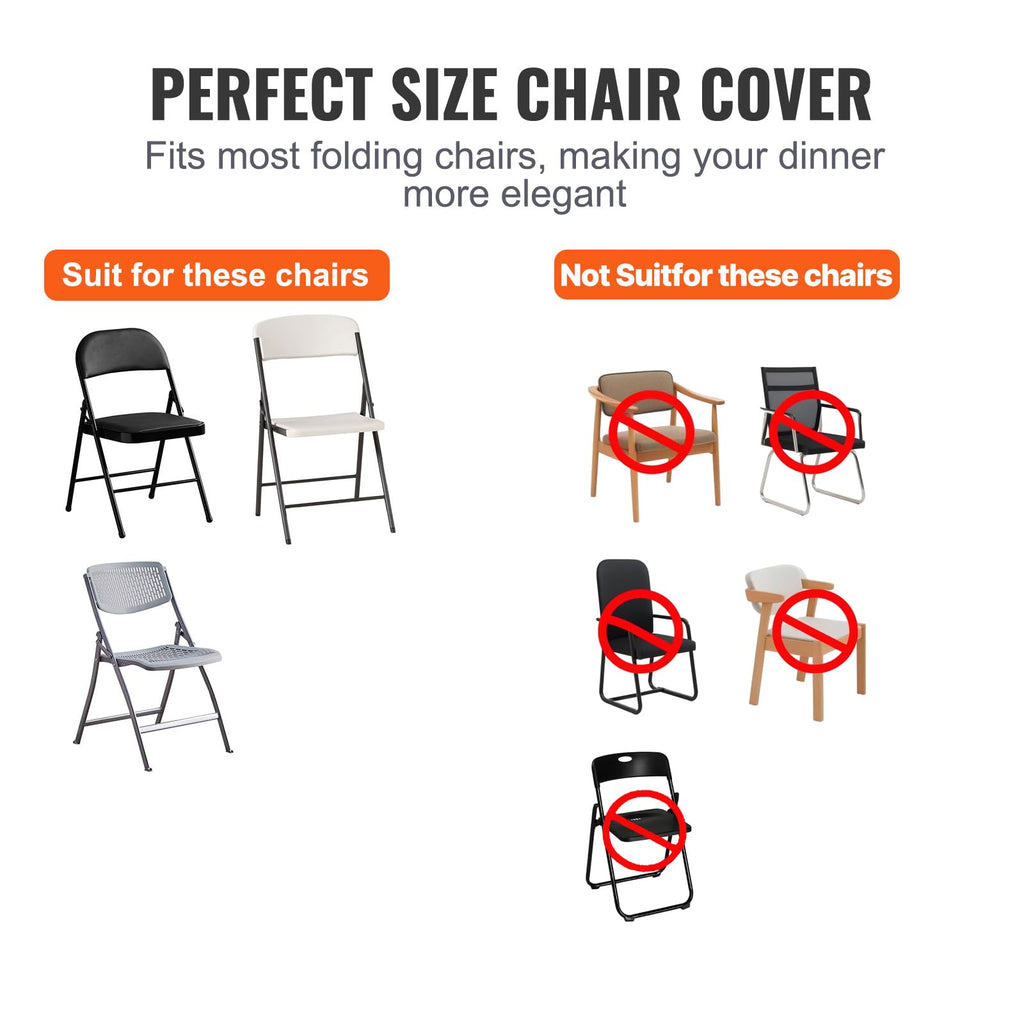 100 Pcs Stretch Spandex Folding Chair Covers Universal Fitted White
