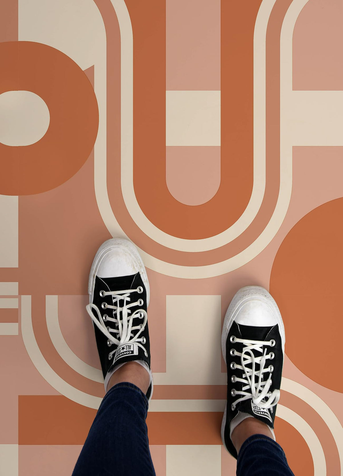 X Brenda Daworld Terracotta Peel and Stick Floor Tiles, Terracotta Geometric Removable Vinyl Flooring, Self Adhesive