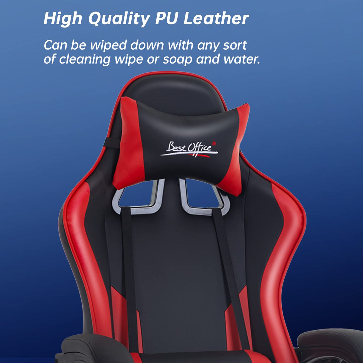 Gaming Chair Office Chair Desk Chair with Footrest Lumbar Support Headrest Armrest Task Rolling Swivel Ergonomic