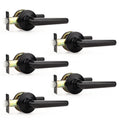 5 Pack Black Passage Door Handle, Matte Black Door Handles Interior, Heavy Duty Black Door Levers, Closet Door