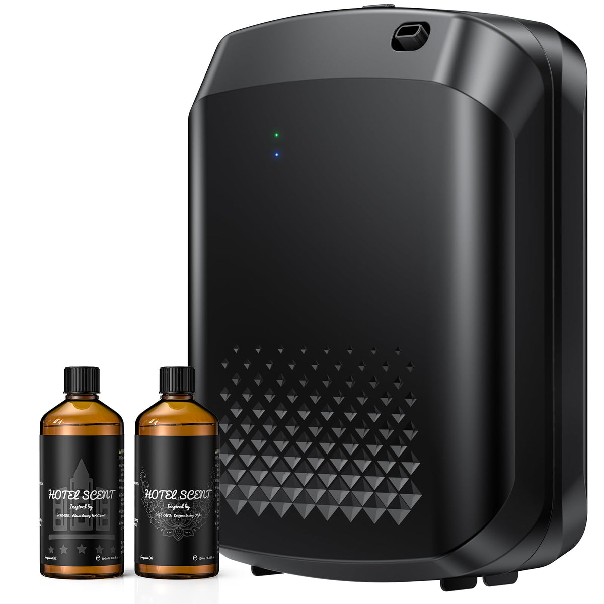 Waterless Essential Oil Diffuser with 2 x Oils, 3000 Sq.Ft Coverage for Large Home Hotel Office, 400ml Cold Air