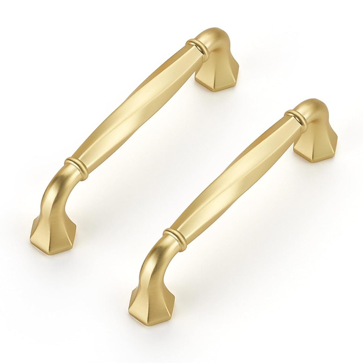 Brushed Gold Zinc Alloy Cabinet Handles,3-3/4" Pulls,20 Pack
