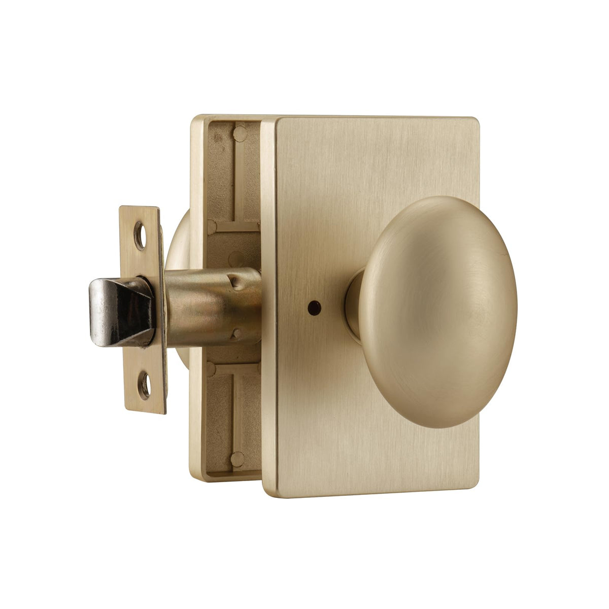 Brushed Gold Door Knobs Interior with Push Lock, Egg Knob Bathroom Door Lock for Privacy Bedroom or Office