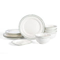 Lagasse Victory 12-Piece Dinnerware Set Porcelain, Plates and Bowls Set, Dishwasher and Microwave Safe, Dish Set for