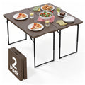 2 Pack Folding Table, 4FT Foldable Picnic Table with Adjustable Height, Heavy Duty Fold-in-Half Portable Table for