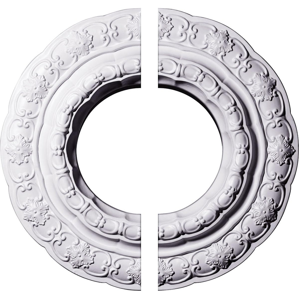 15 3/8"OD x 7"ID x 1"P Lisbon Ceiling Medallion, Two Piece (Fits Canopies up to 7")