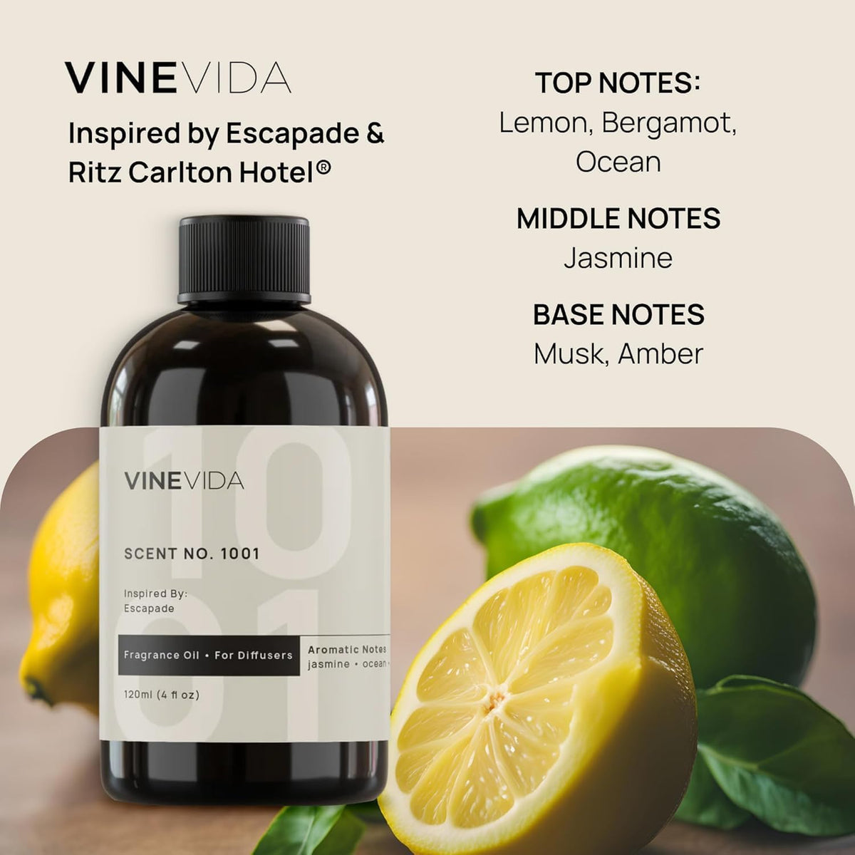 (4oz) Hotel Diffuser Oil - Home Luxury Scents - Cold Air Diffuser Oil | Essential Oil No.1001 - Set of 4