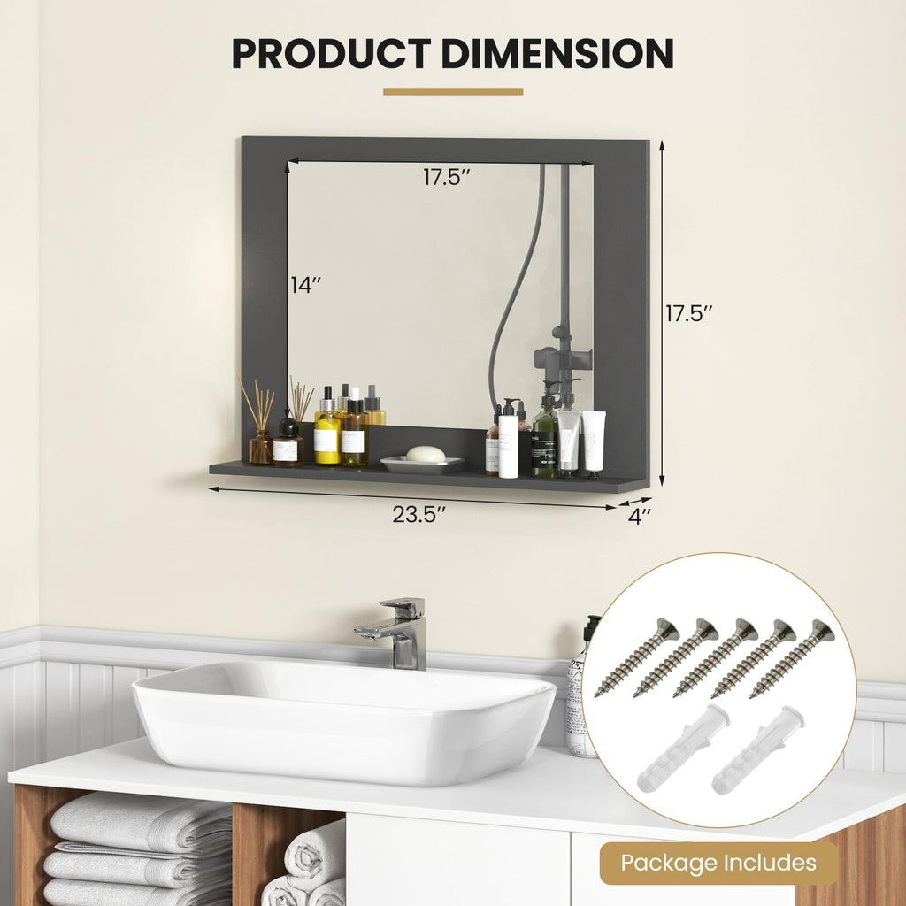 Bathroom Mirror with Shelf