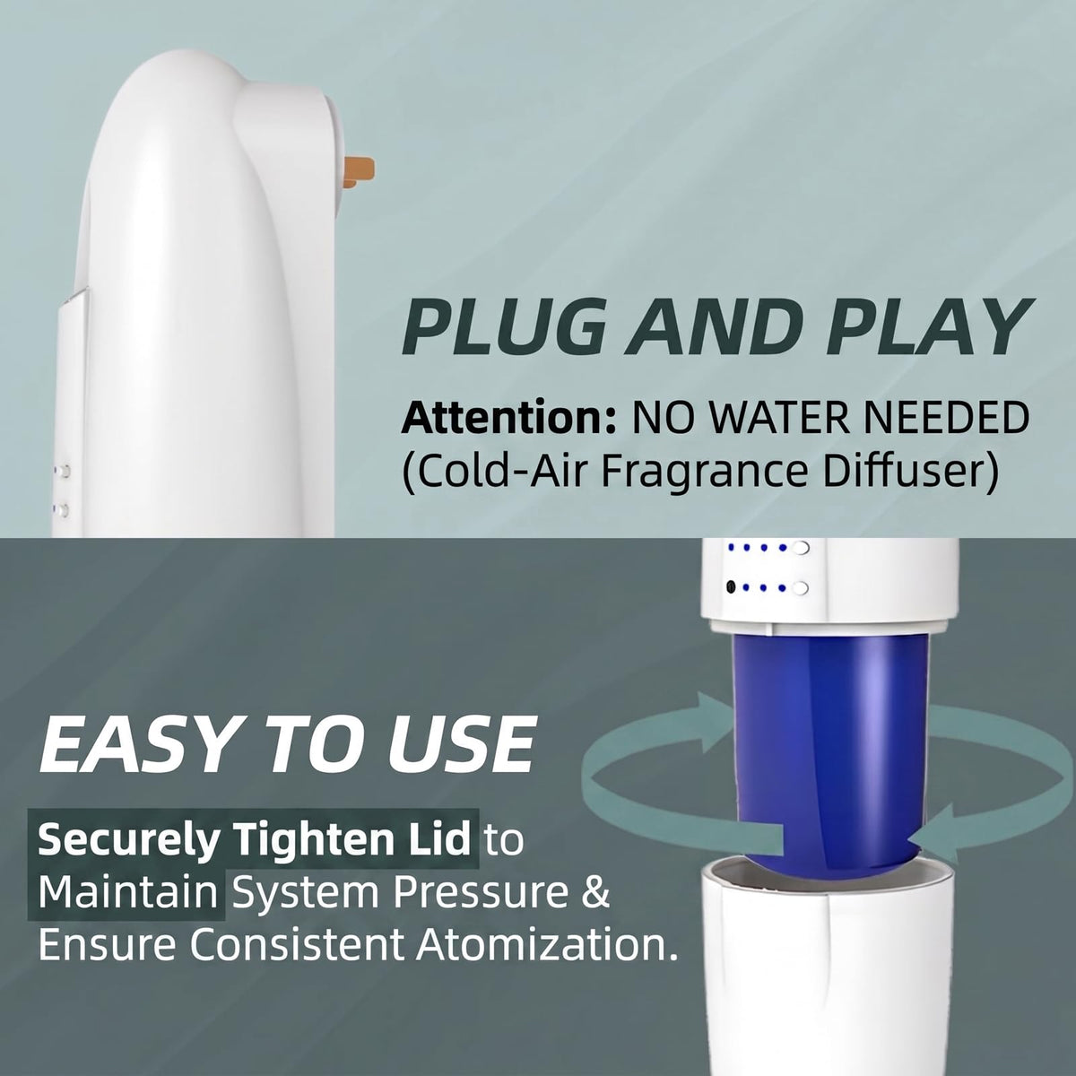 Waterless Nano Scent Air Machine, Plug-in Cold-Air Essential Oil Diffuser, Luxury Hotel Fragrance Atomizer