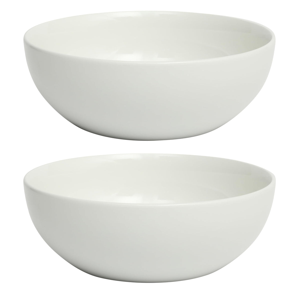 Extra Large Serving Bowls Set of 2-100 oz 10-Inch White Porcelain Salad Bowl Set, Stackable Ceramic Kitchen