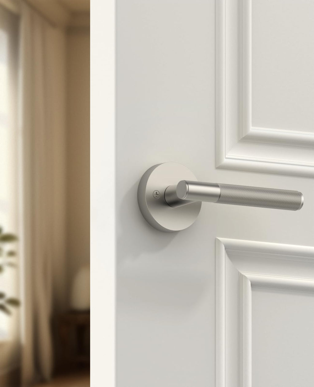 2 Pack Brushed Satin Nickel Dummy Interior Door Handles