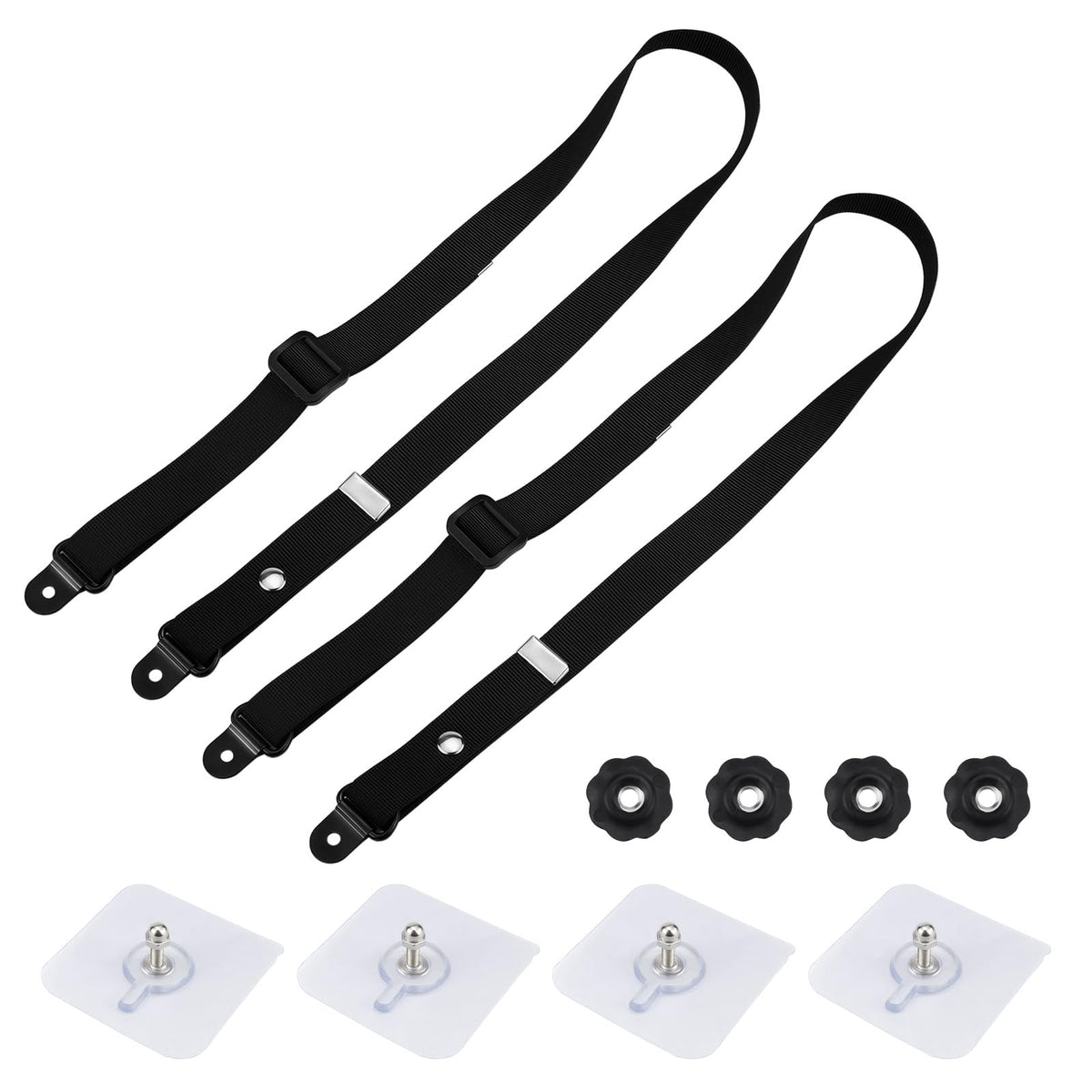 2 Pack Adjustable TV Safety Straps, Wall Anchors Prevent Falling Strap, No-Drill Adhesive Anti-Tip Furniture Anchors