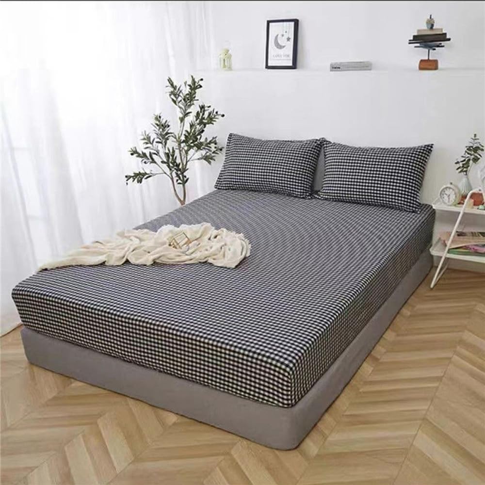 Black and White Plaid Bed Sheets Buffalo Black Grid Flat Sheets Modern Boho Black White Mini Plaid Fitted Sheet