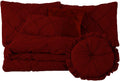 100% Egyptian Cotton 7-Piece Pinch Pleat Pintuck Bedding Comforter Set, 1000 Thread Count (TwinXL, Burgundy)