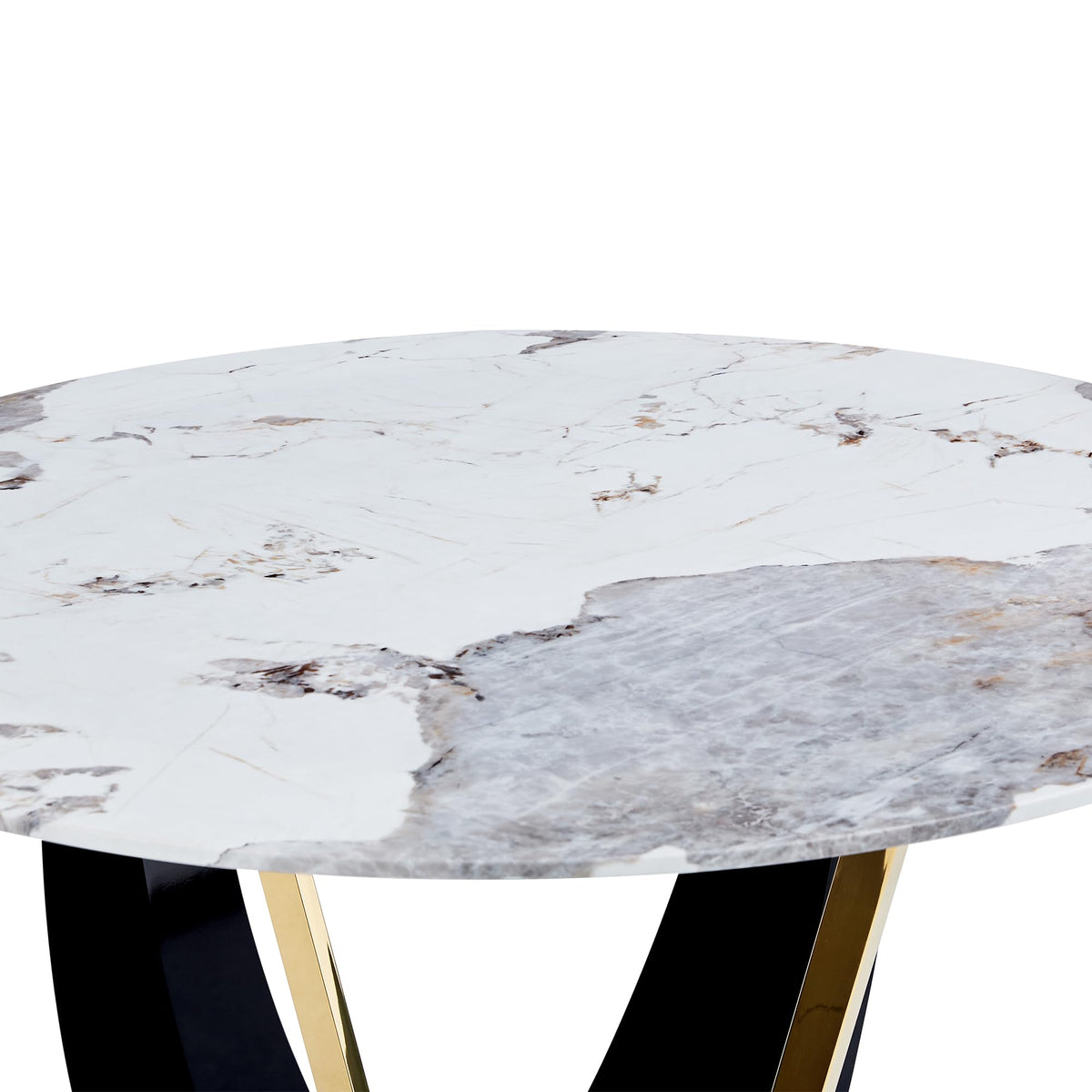 Inspired Saarinen Style 48 Inch Round Dining Table for 4 to 6, Faux Marble Look, Modern Circle Kitchen Furniture with Stable Pedestal Base