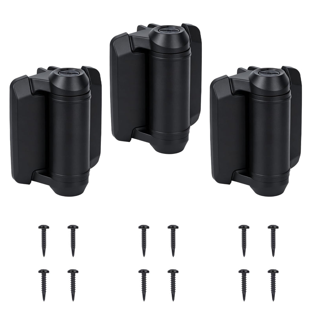 3Pcs Heavy Duty Self Closing Gate Hinges Adjustable Fence Hinges Kit 3.72x2.91x2.24Inch Sturdy Polymer and Stainless