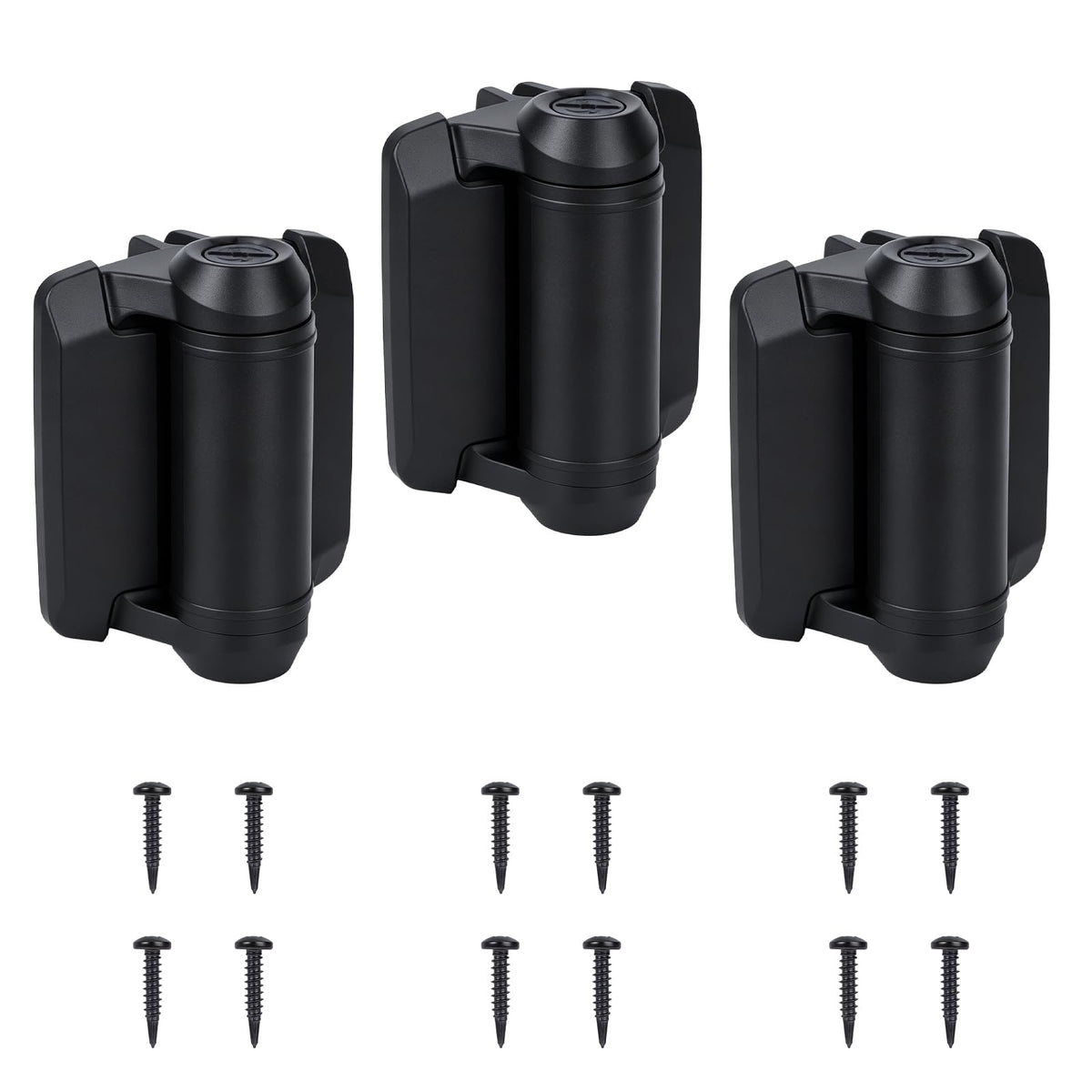 3Pcs Heavy Duty Self Closing Gate Hinges Adjustable Fence Hinges Kit 3.72x2.91x2.24Inch Sturdy Polymer and Stainless