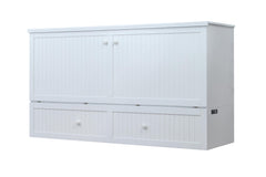 Murphybedz Tuscany Murphy Cabinet Chest Bed with Charging Station 6 Inch (White, King)