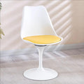 Inspired Saarinen Style Swivel Tulip Side Chair with Backrest, Multi-Colour Leather Soft Cushion Armless Dining Chairs Dining Room, N