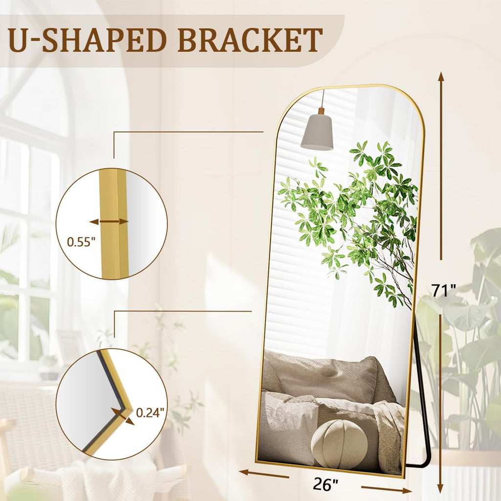 Full Length Mirror, 71"x26" Mirror Full Length with Stand