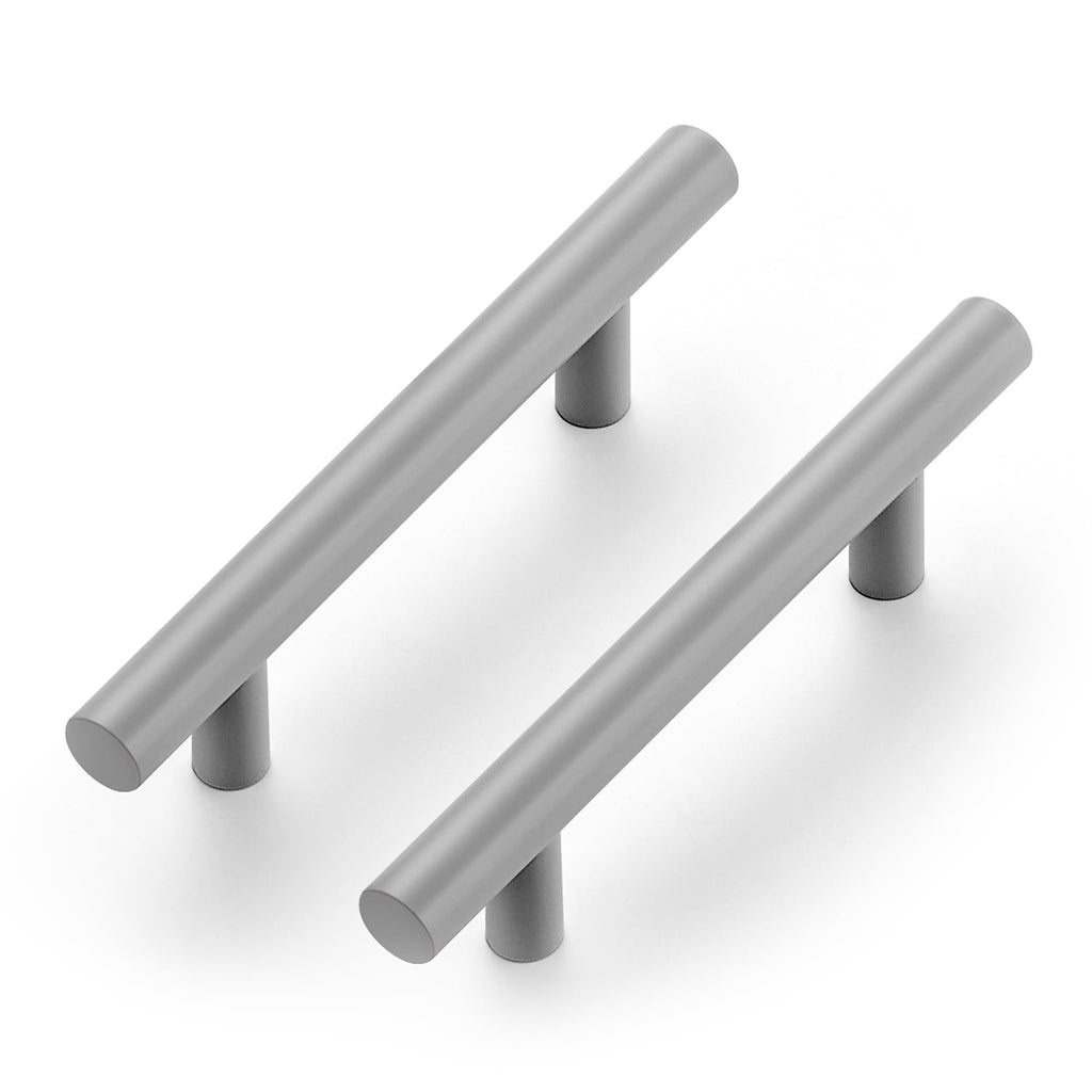 Cabinet Handles,5" Length,3" Hole Center,Grey,30 Pack