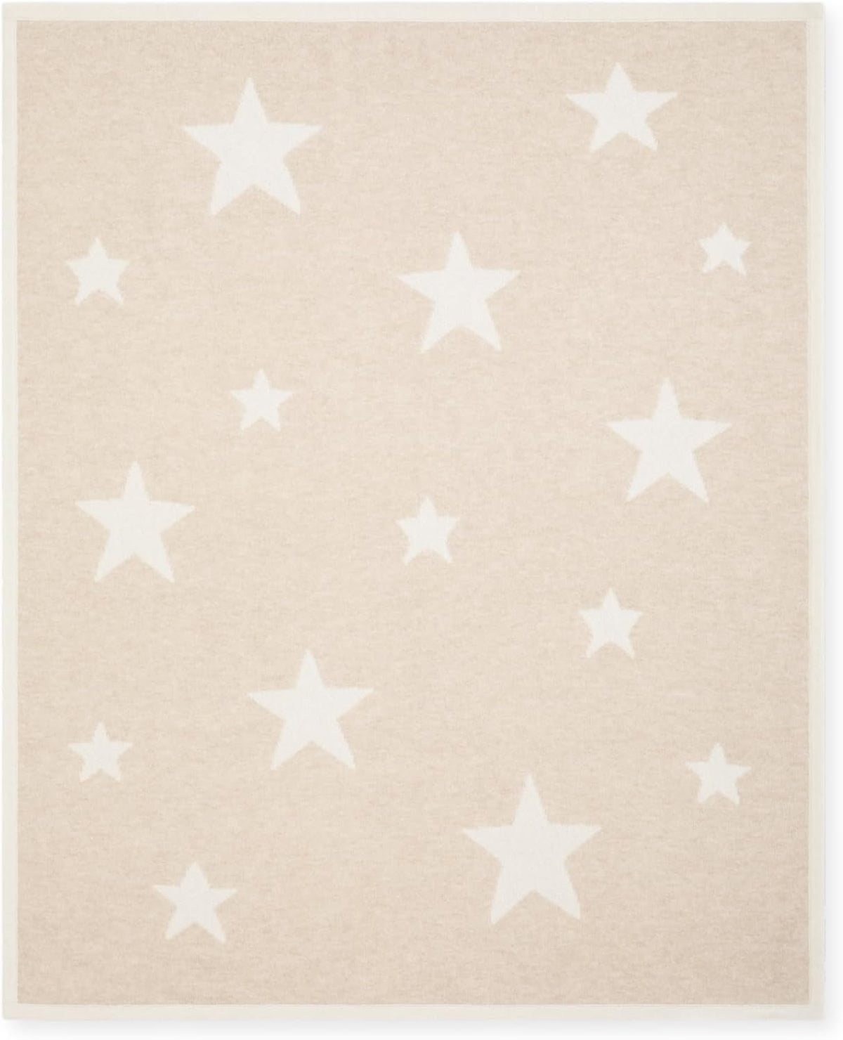 100% Cashmere Baby Blanket Star Design 32" x 40" Cream